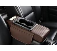 Tappetino Portaoggetti per Bracciolo Auto, Copertura per Console Centrale Auto In Fibra Di Pelle, Accessori per La Copertura del Sedile Auto, Protezione Degli Interni(Brown/33 * 16.5 * 7cm)