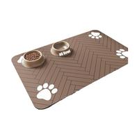 Tappetino Sottociotola per Cani Tapete Absorbente for Perros, Ideal for Colocar el comedero y el Bebedero. Fabricado en Goma Impermeable de Secado rápido.(Brown-2pcs,40cmX60cm)