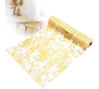 Tapvai Camino De Mesa Dorado 28 cm × 10 m, Camino De Mesa, Tela Dorada para Decoración De Boda, Decoración De Mesa, Bautizo, Festival, Cumpleaño, Navidad, Pascua (Oro)
