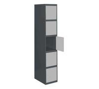 SimonRack Taquilla Vestuario Metálica, 5 Puerta, Incluye Llave, 1800x300x500 mm, Antracita/Gris - SimonLocker
