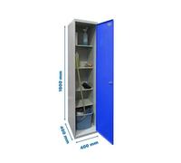 Simon Rack Armario Escobero Multiusos, 1800x400x400 mm, 1 Puertas, 4 Estantes, Gris/Azul - Simonlocker