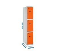 Taquilla 1800x400x500 SIMONLOCKER PROFESIONAL 3 PUERTA 1/3 400 IN GR/NA marca SIMONRACK