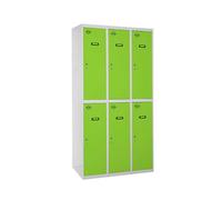 Simon Rack Taquillas Vestuario Metalicas, 6 Puerta, Incluye Llave, 1800x900x500 mm, Gris/Verde - Simonlocker