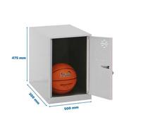 Simon Rack Taquillas Vestuario Pequeña, 475x300x500 mm, Amario Metalico Pequeño, Incluye Llave, Gris/Oscuro - Simonlocker