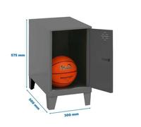 Simon Rack Taquillas Vestuario Pequeña, 575x300x500 mm, Amario Metalico Pequeño, Incluye Llave, Antracita - Simonlocker