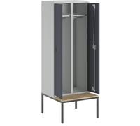 Taquilla Bremen con banco eurokraft pro, 2 secciones