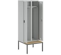 Taquilla Bremen con banco eurokraft pro, 2 secciones
