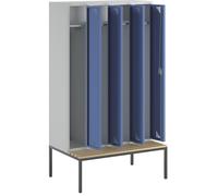 Taquilla Bremen con banco eurokraft pro, 4 secciones