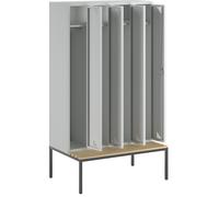 Taquilla Bremen con banco eurokraft pro, 4 secciones