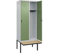 Taquilla Classic PLUS con banco C+P, 2 compartimentos