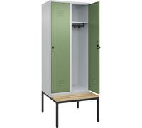 Taquilla Classic PLUS con banco C+P, 2 compartimentos