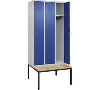 Taquilla Classic PLUS con banco C+P, 3 compartimentos