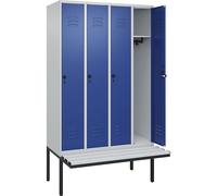 Taquilla Classic PLUS con banco C+P, 4 compartimentos