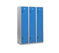 Taquilla con separación de ropa limpia/sucia Amsterdam eurokraft basic, 3 secciones