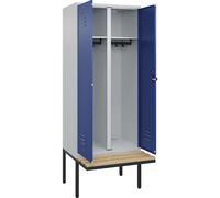 Taquilla con separación de ropa limpia/sucia Classic PLUS con banco C+P, 1 compartimento