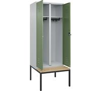 Taquilla con separación de ropa limpia/sucia Classic PLUS con banco C+P, 1 compartimento