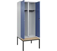 Taquilla con separación de ropa limpia/sucia Classic PLUS con banco C+P, 1 compartimento