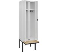 Taquilla con separación de ropa limpia/sucia Classic PLUS con banco C+P, 1 compartimento