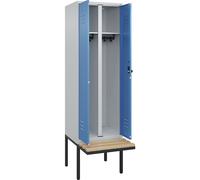 Taquilla con separación de ropa limpia/sucia Classic PLUS con banco C+P, 1 compartimento