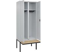 Taquilla con separación de ropa limpia/sucia Classic PLUS con banco C+P, 1 compartimento