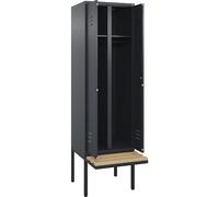 Taquilla con separación de ropa limpia/sucia Classic PLUS con banco C+P, 1 compartimento
