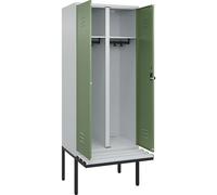 Taquilla con separación de ropa limpia/sucia Classic PLUS con banco C+P, 1 compartimento
