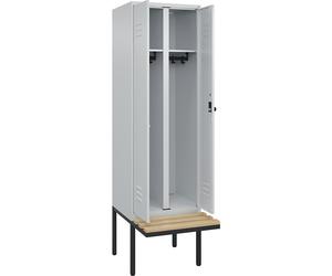 Taquilla con separación de ropa limpia/sucia Classic PLUS con banco C+P, 1 compartimento