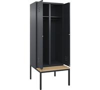 Taquilla con separación de ropa limpia/sucia Classic PLUS con banco C+P, pared separadora central, 1 sección