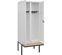 Taquilla con separación de ropa limpia/sucia Classic PLUS con banco C+P, pared separadora central, 1 sección