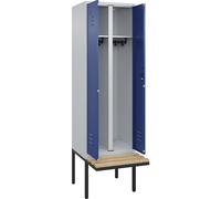 Taquilla con separación de ropa limpia/sucia Classic PLUS con banco C+P, pared separadora central, 1 sección