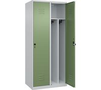 Taquilla con separación de ropa limpia/sucia Classic PLUS, estrecha C+P, 2 secciones, pared medianera corta