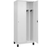 Taquilla con separación de ropa limpia/sucia Classic PLUS, estrecha C+P, 2 secciones, pared medianera corta