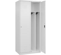 Taquilla con separación de ropa limpia/sucia Classic PLUS, estrecha C+P, 2 secciones, pared separadora acortada en el centro