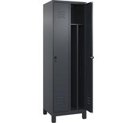 Taquilla con separación de ropa limpia/sucia Classic PLUS, estrecha C+P, 2 secciones, pared separadora acortada en el centro