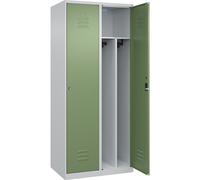 Taquilla con separación de ropa limpia/sucia Classic PLUS, estrecha C+P, 2 secciones, pared separadora acortada en el centro