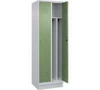Taquilla con separación de ropa limpia/sucia Classic PLUS, estrecha C+P, 2 secciones, pared separadora acortada en el centro