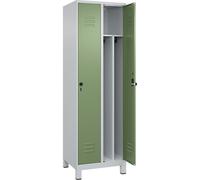 Taquilla con separación de ropa limpia/sucia Classic PLUS, estrecha C+P, 2 secciones, pared separadora acortada en el centro