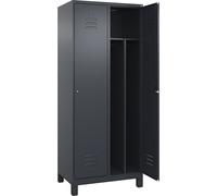 Taquilla con separación de ropa limpia/sucia Classic PLUS, estrecha C+P, 2 secciones, pared separadora acortada en el centro