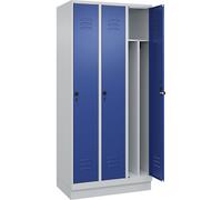 Taquilla con separación de ropa limpia/sucia Classic PLUS, estrecha C+P, 3 secciones, pared medianera corta