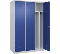 Taquilla con separación de ropa limpia/sucia Classic PLUS, estrecha C+P, 3 secciones, pared medianera corta