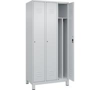 Taquilla con separación de ropa limpia/sucia Classic PLUS, estrecha C+P, 3 secciones, pared medianera corta