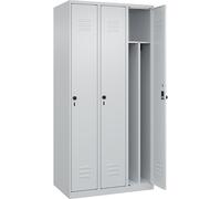 Taquilla con separación de ropa limpia/sucia Classic PLUS, estrecha C+P, 3 secciones, pared medianera corta