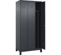 Taquilla con separación de ropa limpia/sucia Classic PLUS, estrecha C+P, 3 secciones, pared medianera corta