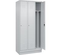 Taquilla con separación de ropa limpia/sucia Classic PLUS, estrecha C+P, 3 secciones, pared medianera corta