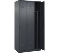 Taquilla con separación de ropa limpia/sucia Classic PLUS, estrecha C+P, 3 secciones, pared medianera corta