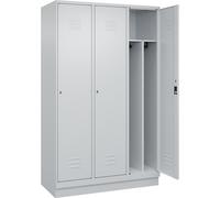 Taquilla con separación de ropa limpia/sucia Classic PLUS, estrecha C+P, 3 secciones, pared medianera corta