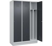 Taquilla con separación de ropa limpia/sucia Classic PLUS, estrecha C+P, 3 secciones, pared medianera corta