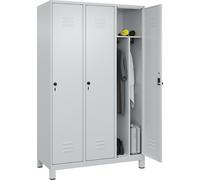 Taquilla con separación de ropa limpia/sucia Classic PLUS, estrecha C+P, 3 secciones, pared separadora acortada en el centro