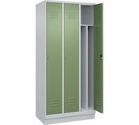 Taquilla con separación de ropa limpia/sucia Classic PLUS, estrecha C+P, 3 secciones, pared separadora acortada en el centro
