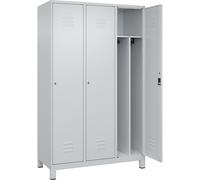 Taquilla con separación de ropa limpia/sucia Classic PLUS, estrecha C+P, 3 secciones, pared separadora acortada en el centro